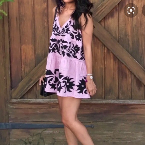 FREE PEOPLE Pink/Black Romper - Picture 6 of 8